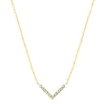 0.2 TCW Round Cut V Shaped Moissanite Necklace