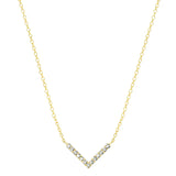 0.2 TCW Round Cut V Shaped Moissanite Necklace