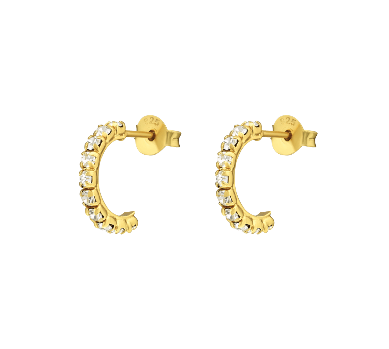 0.3 TCW Round Cut Moissanite Huggies Earrings