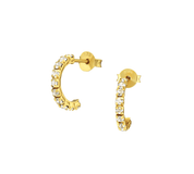 0.3 TCW Round Cut Moissanite Huggies Earrings