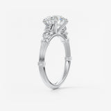 Round Art Deco Lab Grown Diamond Engagement Ring