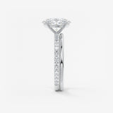 Oval Pave Lab Grown Diamond Engagement Ring