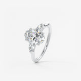 Oval Three Stone Lab Grown Diamond Engagement Ring