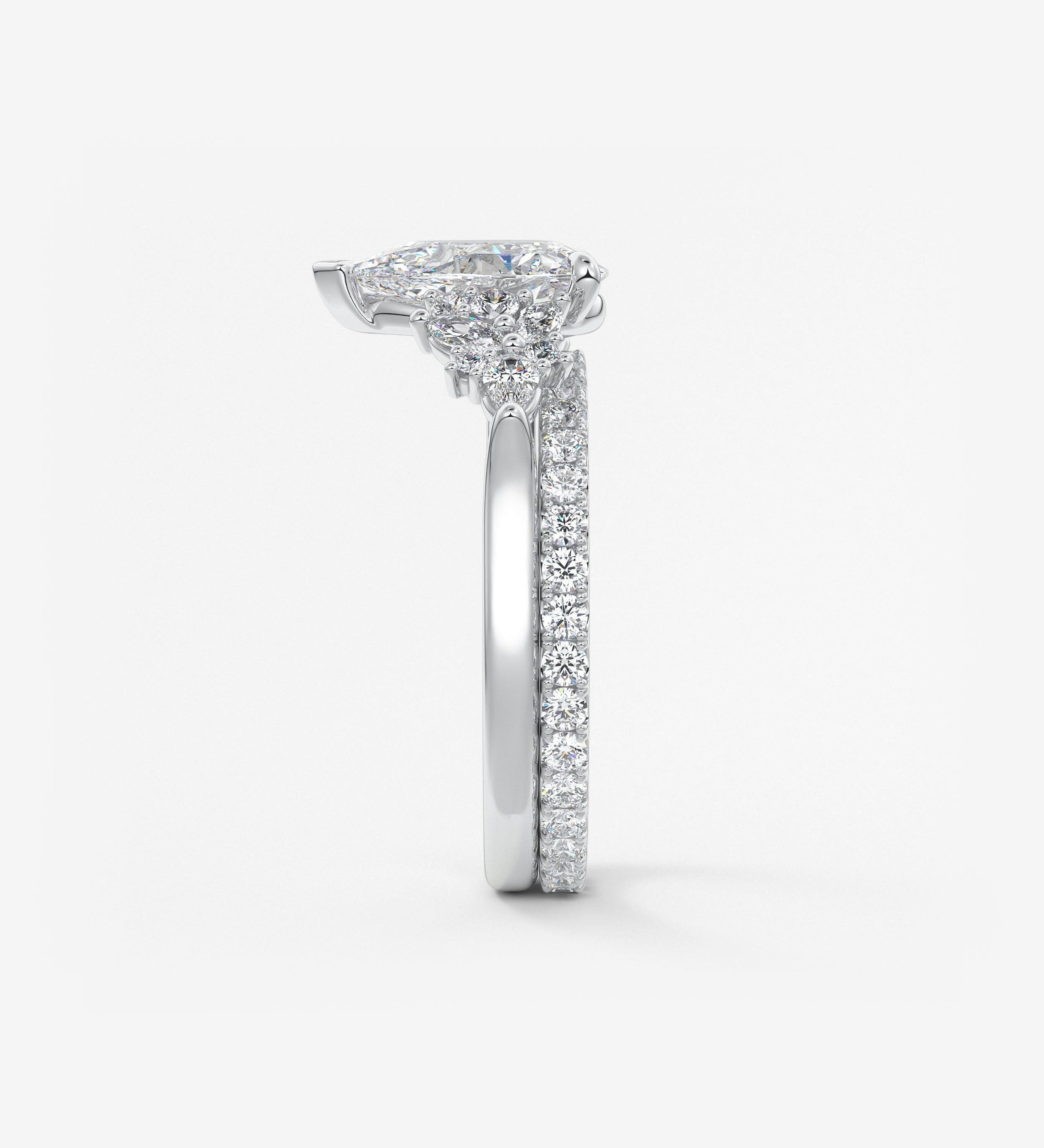 Pear Cluster Lab Grown Diamond Engagement Ring