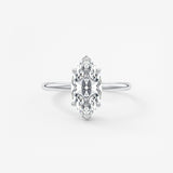 Marquise Hidden Halo Lab Grown Diamond Engagement Ring