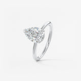 Pear Hidden Halo Lab Grown Diamond Engagement Ring