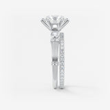 Round Art Deco Lab Grown Diamond Engagement Ring