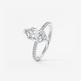 Marquise Pave Lab Grown Diamond Engagement Ring