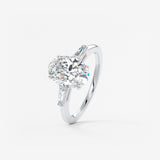 Oval Three Stone Lab Grown Diamond Engagement Ring