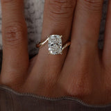 1.0 - 3.0 CT Elongated Cushion Shaped Lab Grown Diamond Soliatire Style Engagement Ring