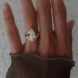 3 CT Pear Shaped Lab Grown Diamond Bypass Style Engagement Ring