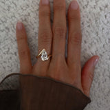 3 CT Pear Shaped Lab Grown Diamond Bypass Style Engagement Ring