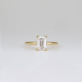 Emerald Lab Grown Diamond Solitaire Engagement Ring