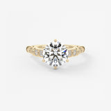 Round Art Deco Lab Grown Diamond Engagement Ring