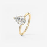 Pear Hidden Halo Lab Grown Diamond Engagement Ring