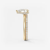 Pear Hidden Halo Lab Grown Diamond Engagement Ring