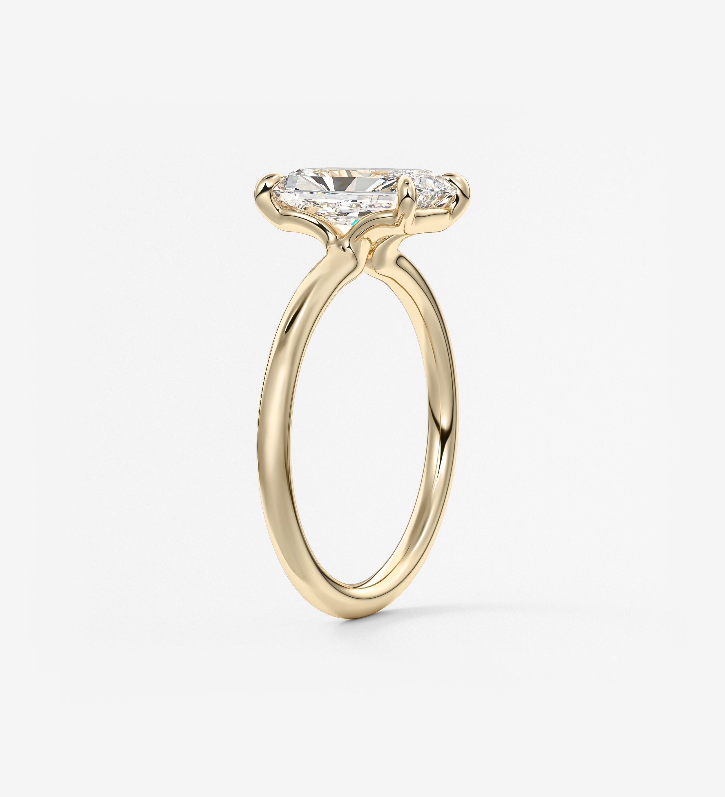 Radiant Hidden Halo Lab Grown Diamond Engagement Ring