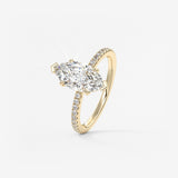 Marquise Pave Lab Grown Diamond Engagement Ring