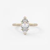 Marquise Pave Lab Grown Diamond Engagement Ring