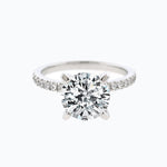 1.50 CT Round Shaped Moissanite Solitaire Pave Setting Engagement Ring 1