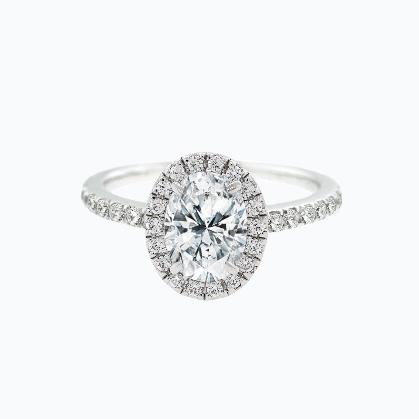 1.50 CT Oval Shaped Moissanite Halo Engagement Ring 1
