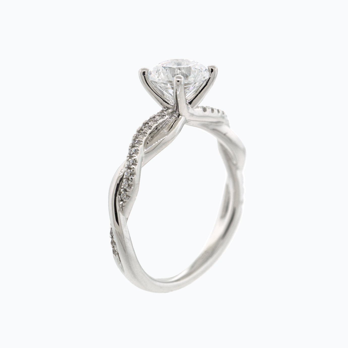 1.0 CT Round Shaped Moissanite Solitaire Twisted Engagement Ring 4