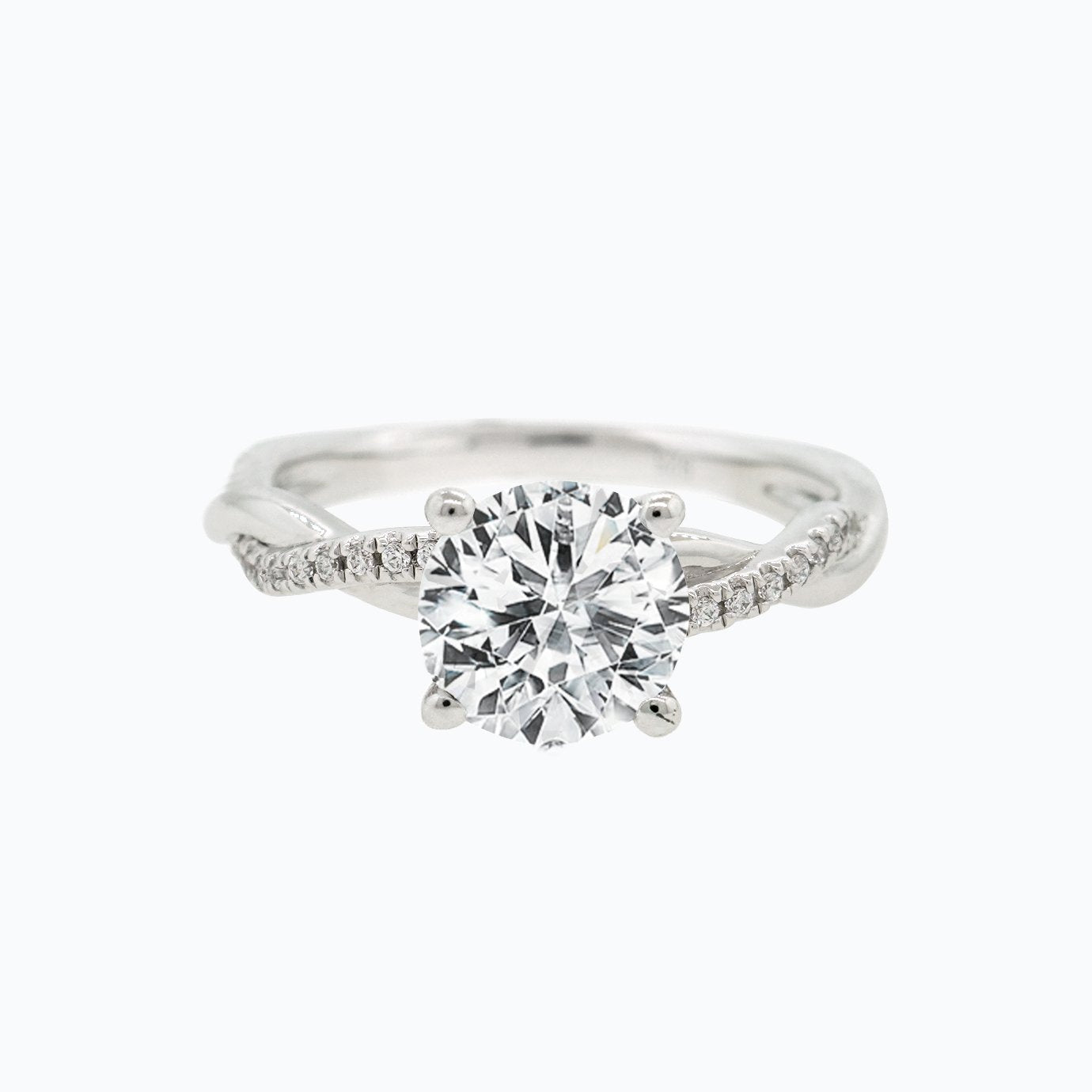 1.0 CT Round Shaped Moissanite Solitaire Twisted Engagement Ring 1