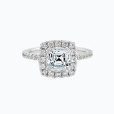 1.50 CT Cushion Shaped Moissanite Halo Engagement Ring 1