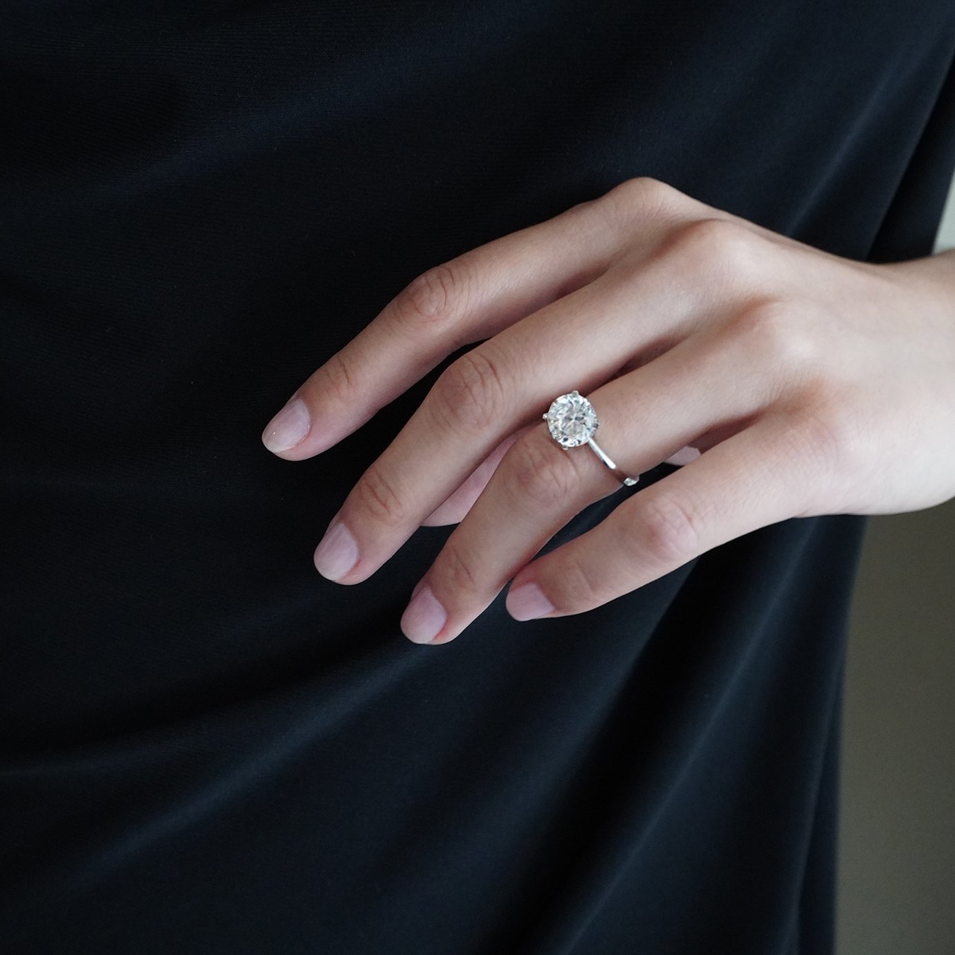 1.50 CT Round Shaped Moissanite Solitaire Engagement Ring 2