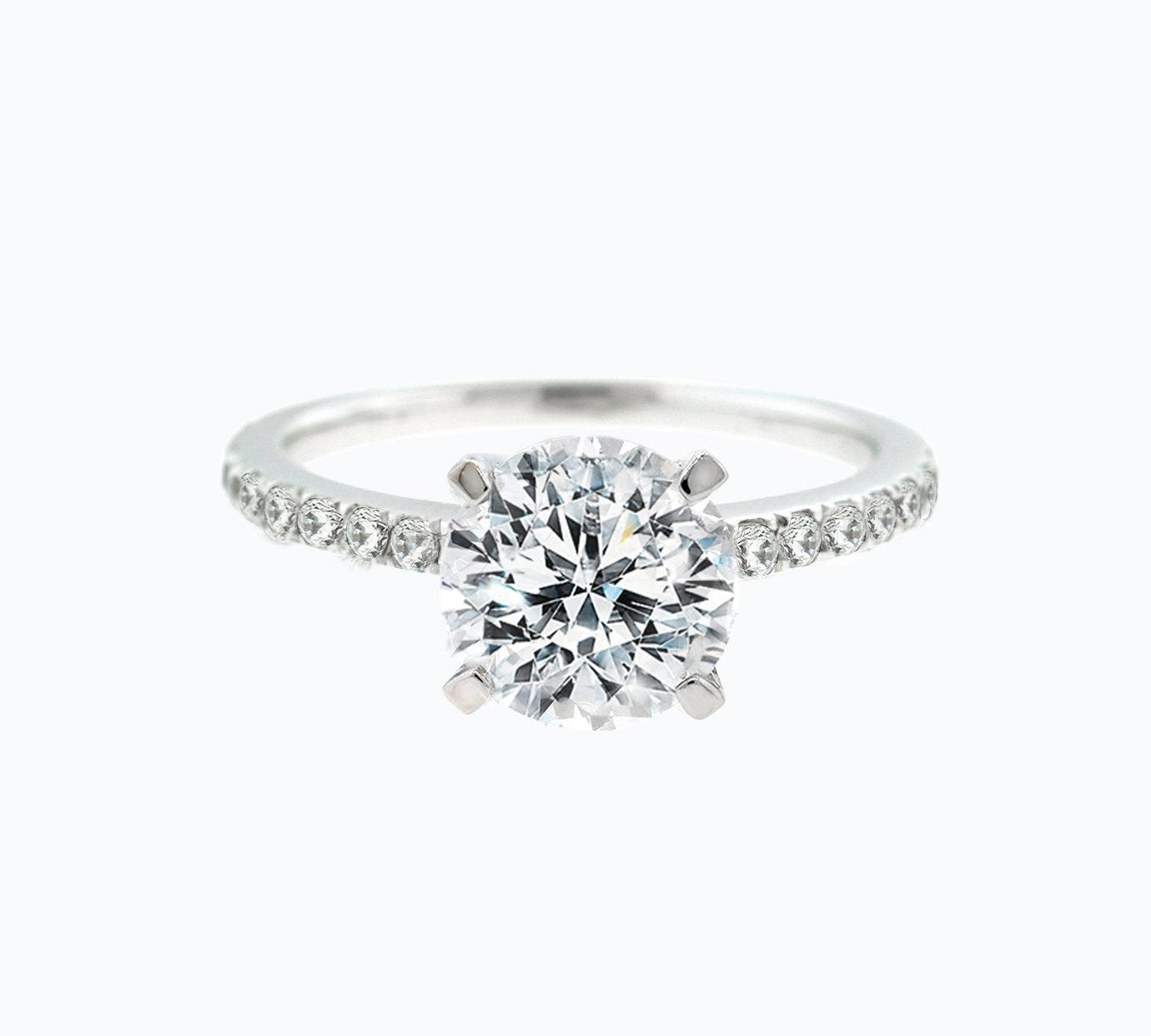 2.0 CT Round Shaped Moissanite Solitaire Engagement Ring 1