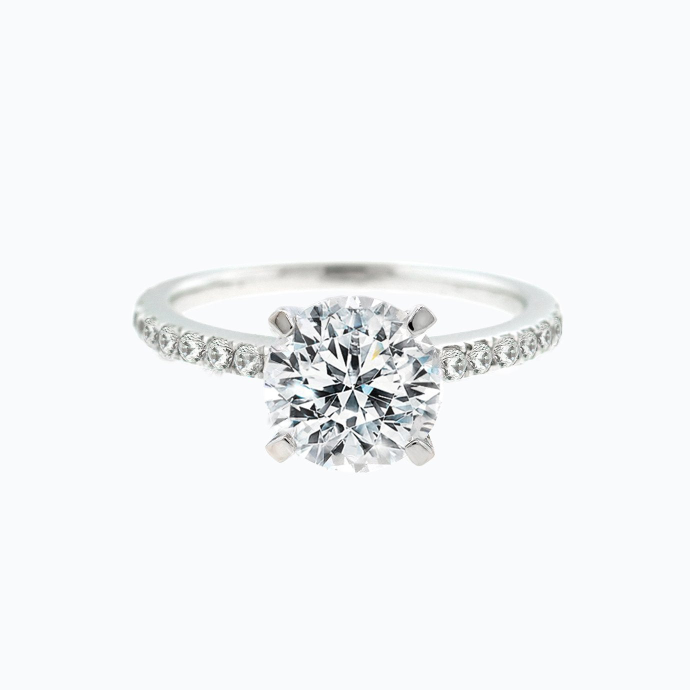 2.0 CT Round Shaped Moissanite Solitaire Engagement Ring 1