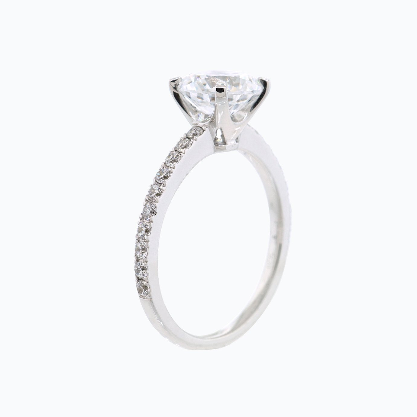 2.0 CT Round Shaped Moissanite Solitaire Engagement Ring 6