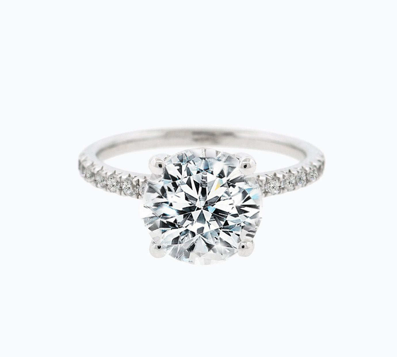 2.0 CT Round Shaped Moissanite Hidden Halo Engagement Ring 1