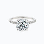 2.0 CT Round Shaped Moissanite Hidden Halo Engagement Ring 1