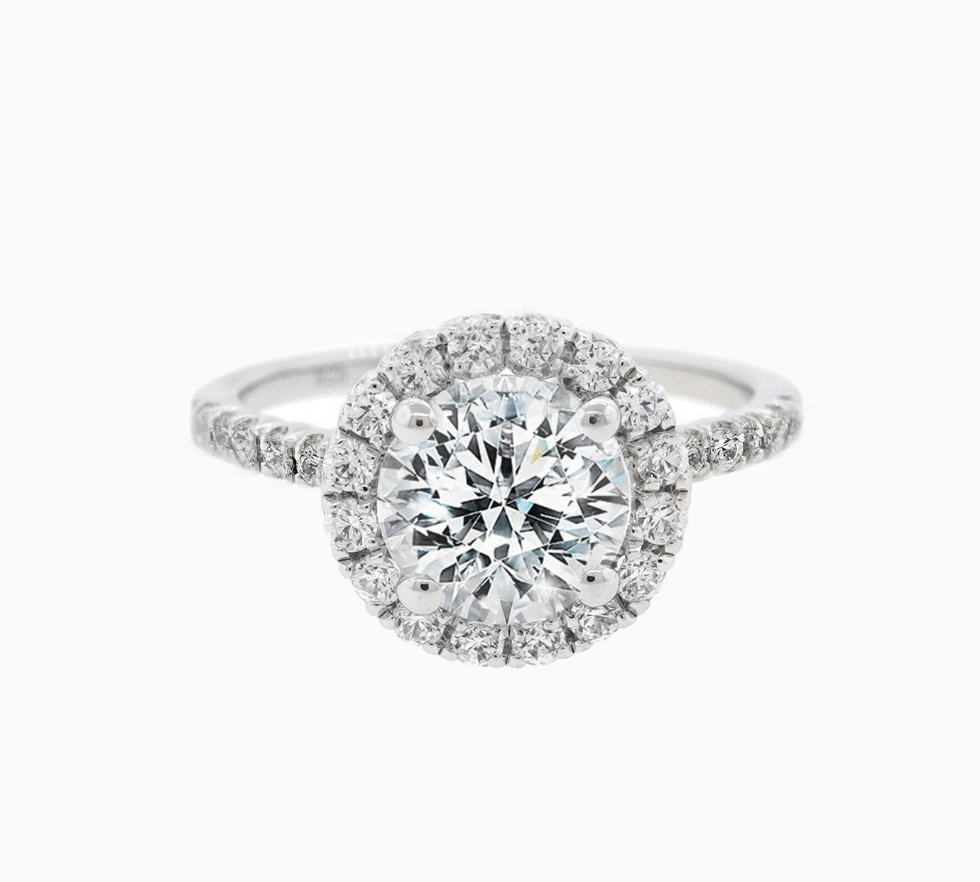 1.0 CT Round Shaped Moissanite Halo Engagement Ring 1