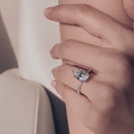 3.0 CT Pear Shaped Moissanite Hidden Halo Engagement Ring 2