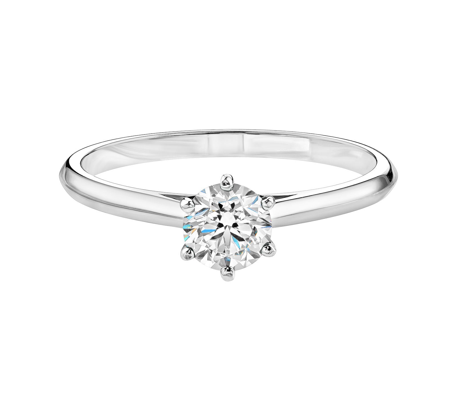 0.50 CT Round Shaped Moissanite Solitaire Engagement Ring 1