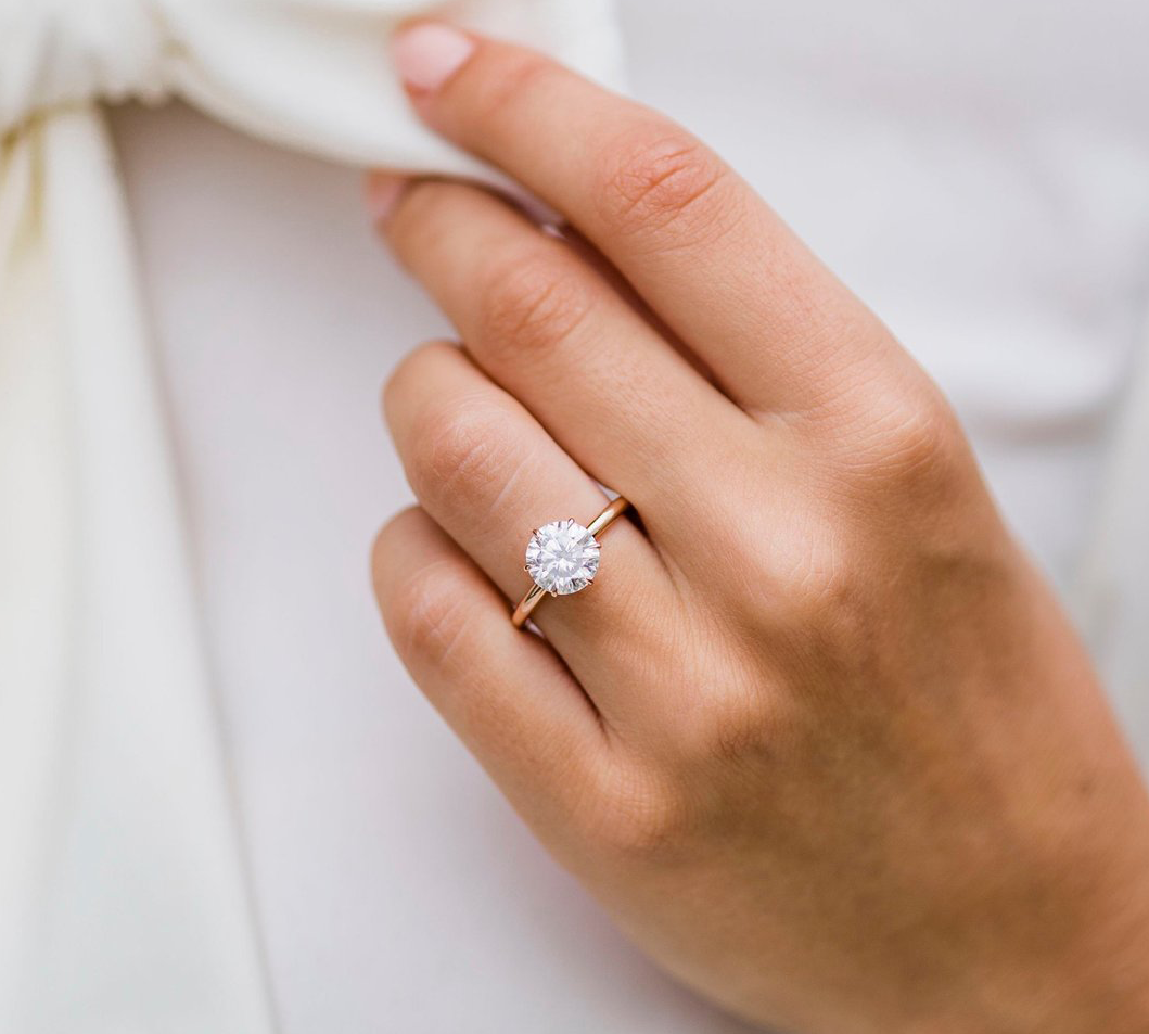 2.10 CT Round Solitaire Moissanite Engagement Ring 1