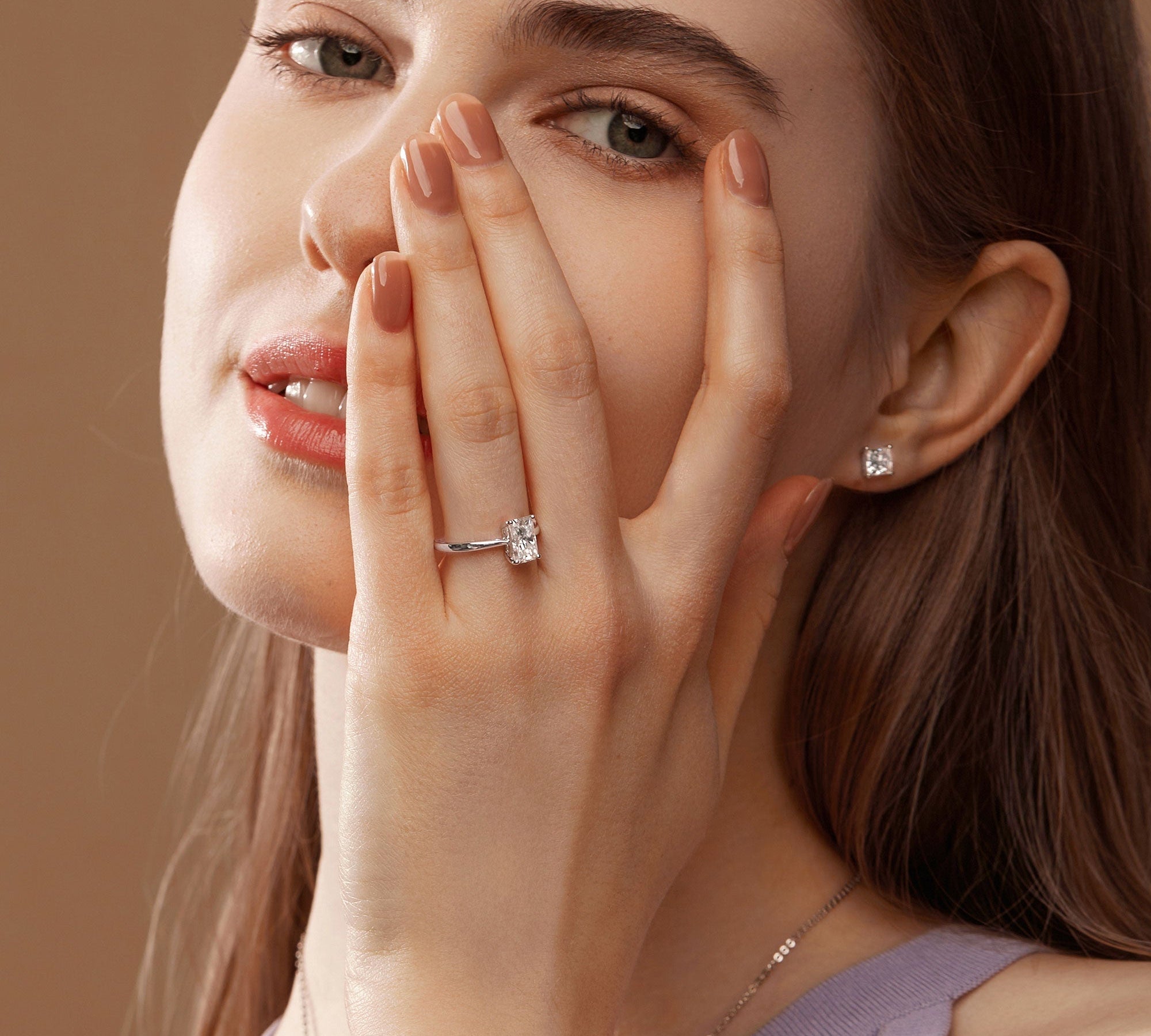 1.67 CT Radiant Cut Solitaire Moissanite Engagement Ring 2