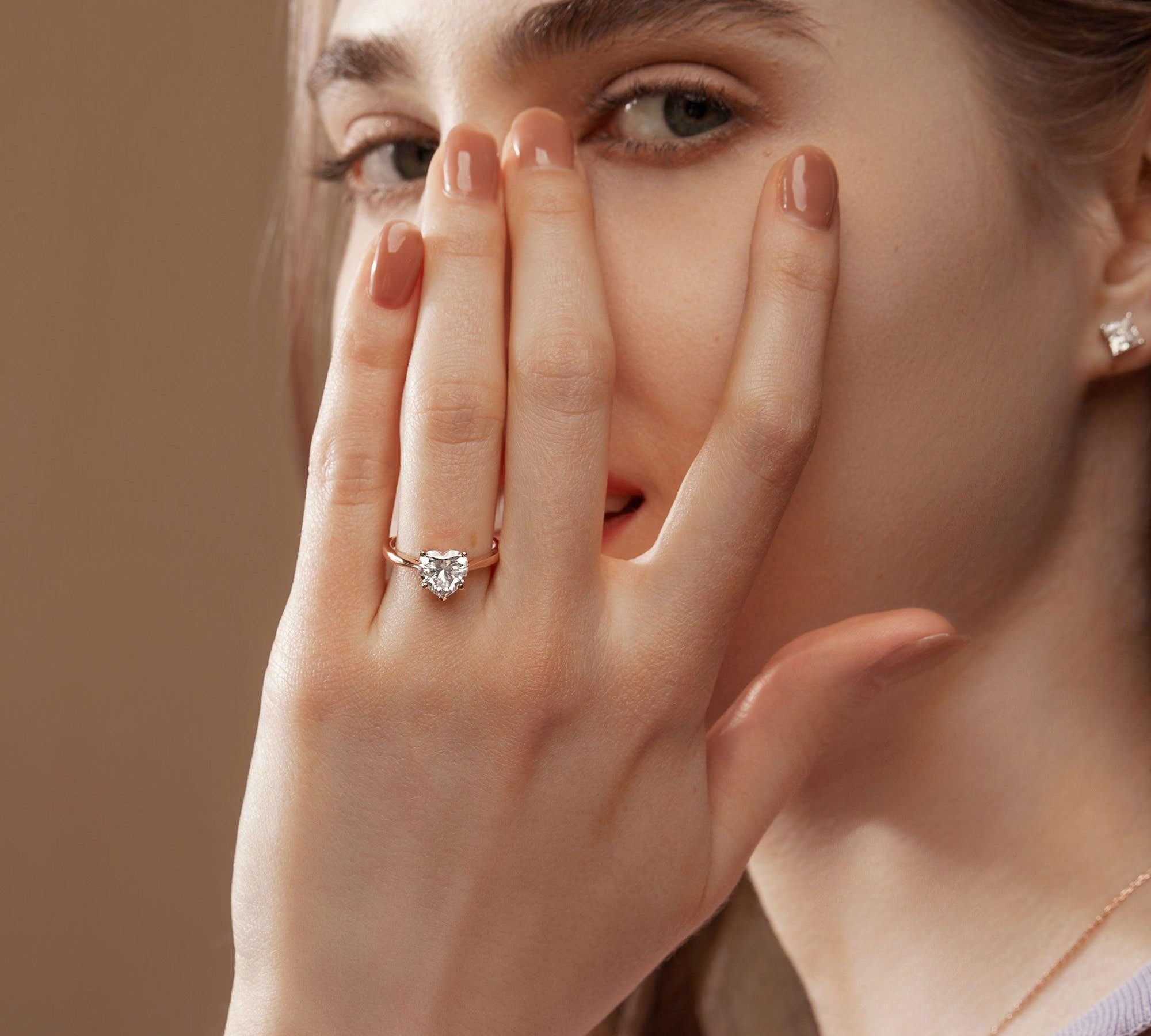 2.0 CT Heart Cut Solitaire Moissanite Engagement Ring 3