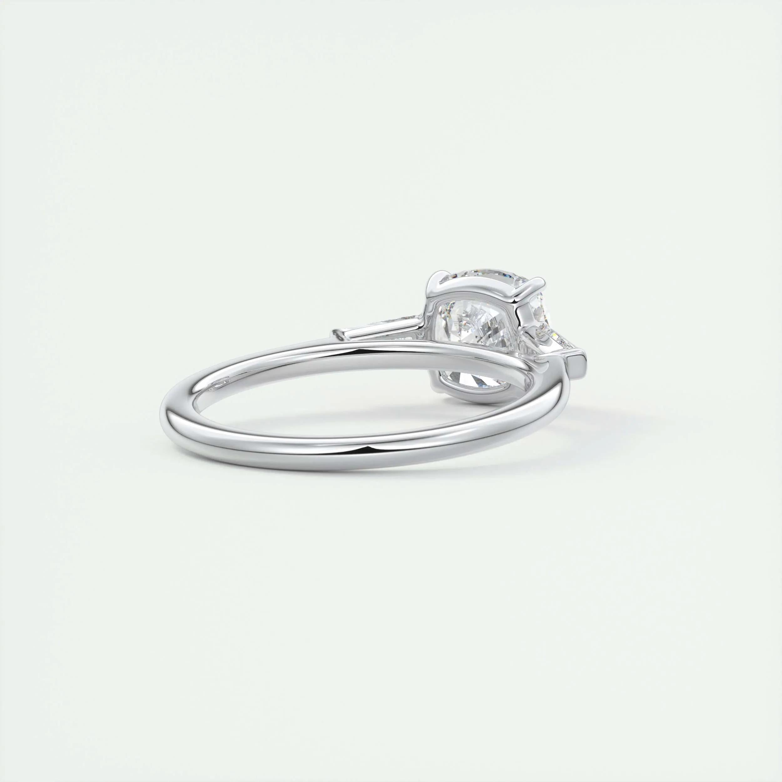 2 CT Cushion Three Stone CVD F/VS1 Diamond Engagement Ring 3