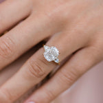 2.50 CT Elongated Cushion Three Stone Moissanite Engagement Ring 1