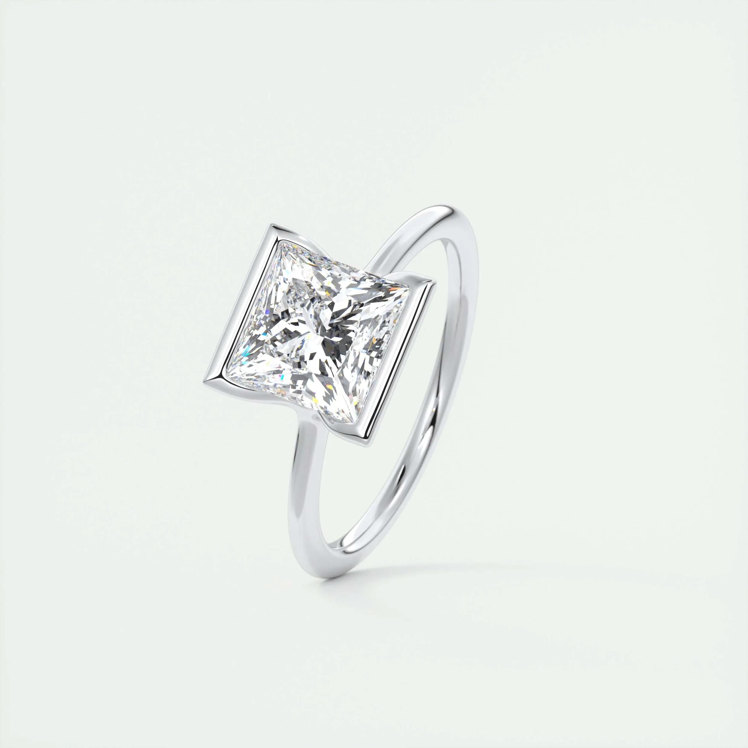 2 CT Princess Solitaire CVD F/VS1 Diamond Engagement Ring 4