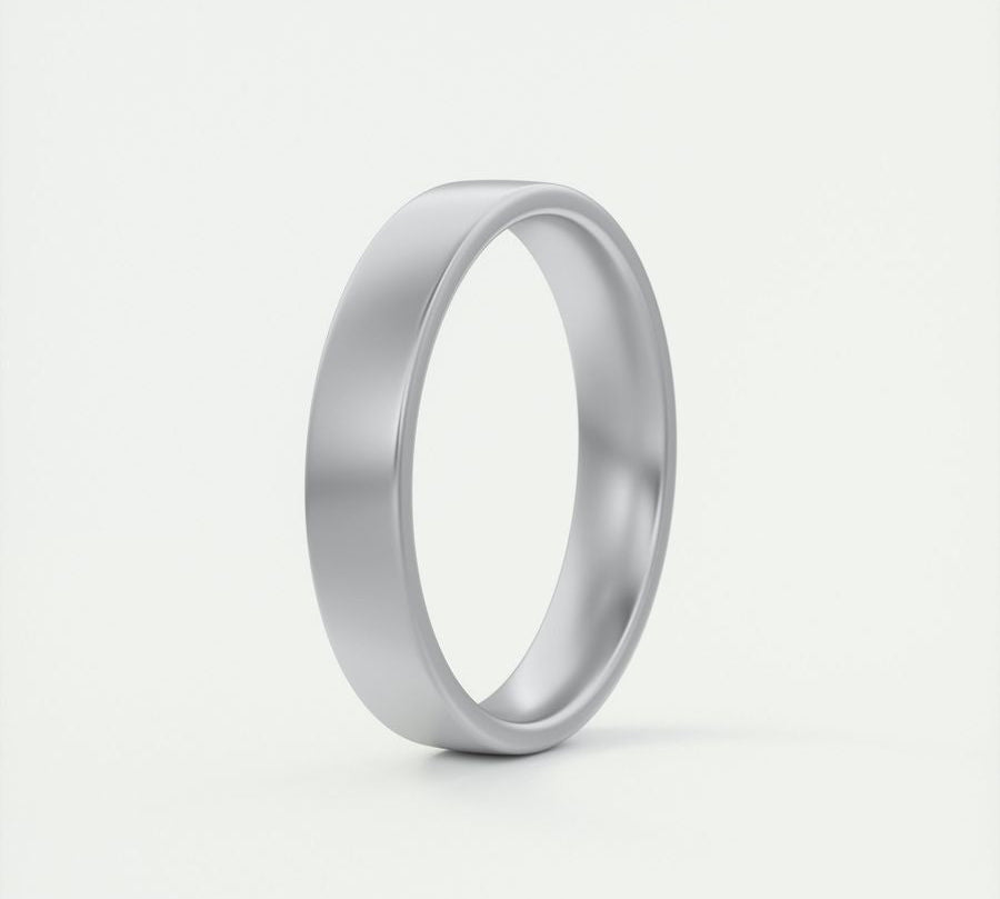 Satin-Finish Classic White Gold Men's Band 3