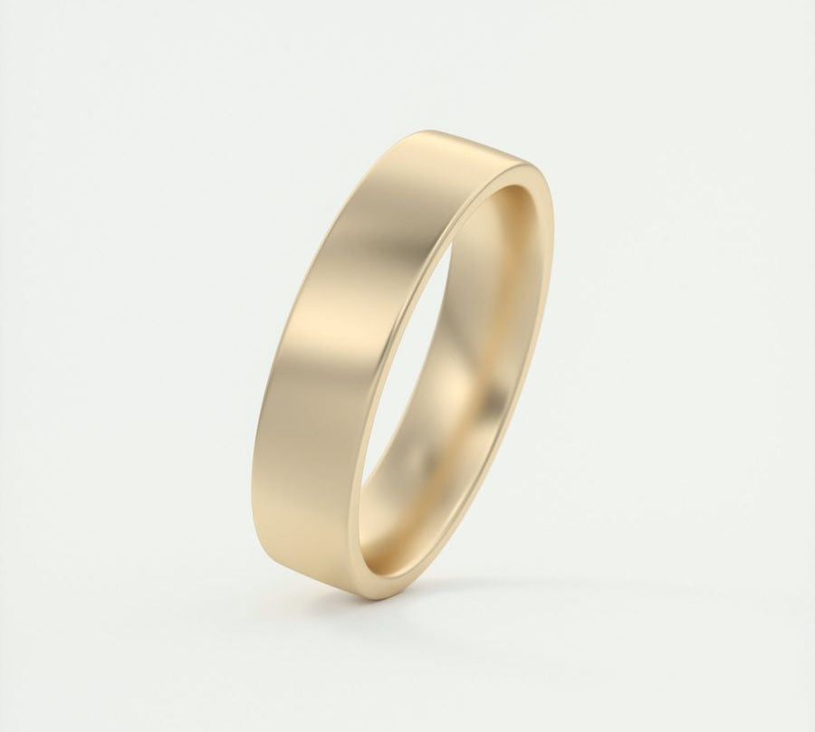 Classic Satin-Finish Yellow Gold Men's Band 2