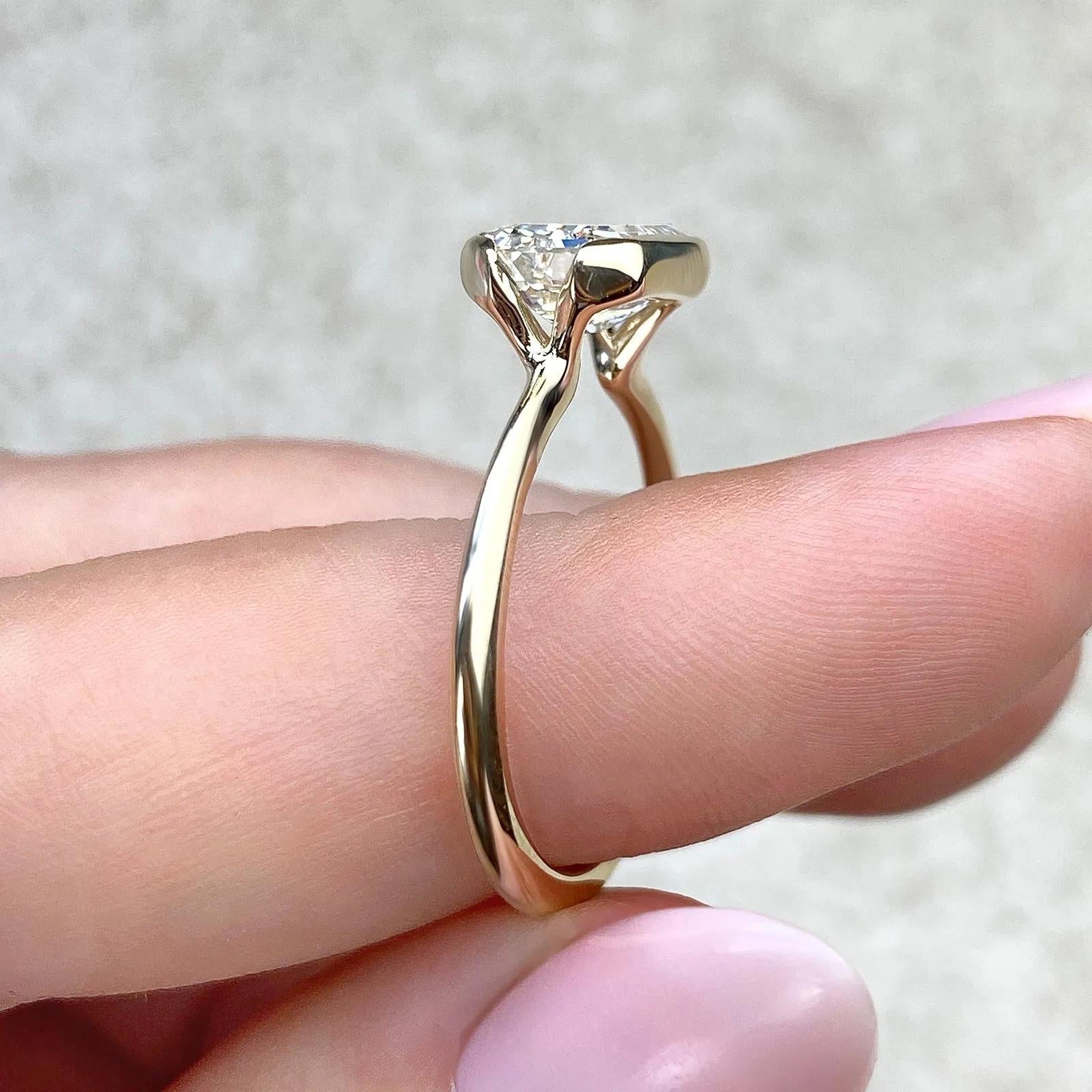 2 CT Emerald Half Bezel CVD F/VS1 Diamond Engagement Ring 28