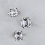 4.10 CT Asscher Three Stone Moissanite Engagement Ring 4