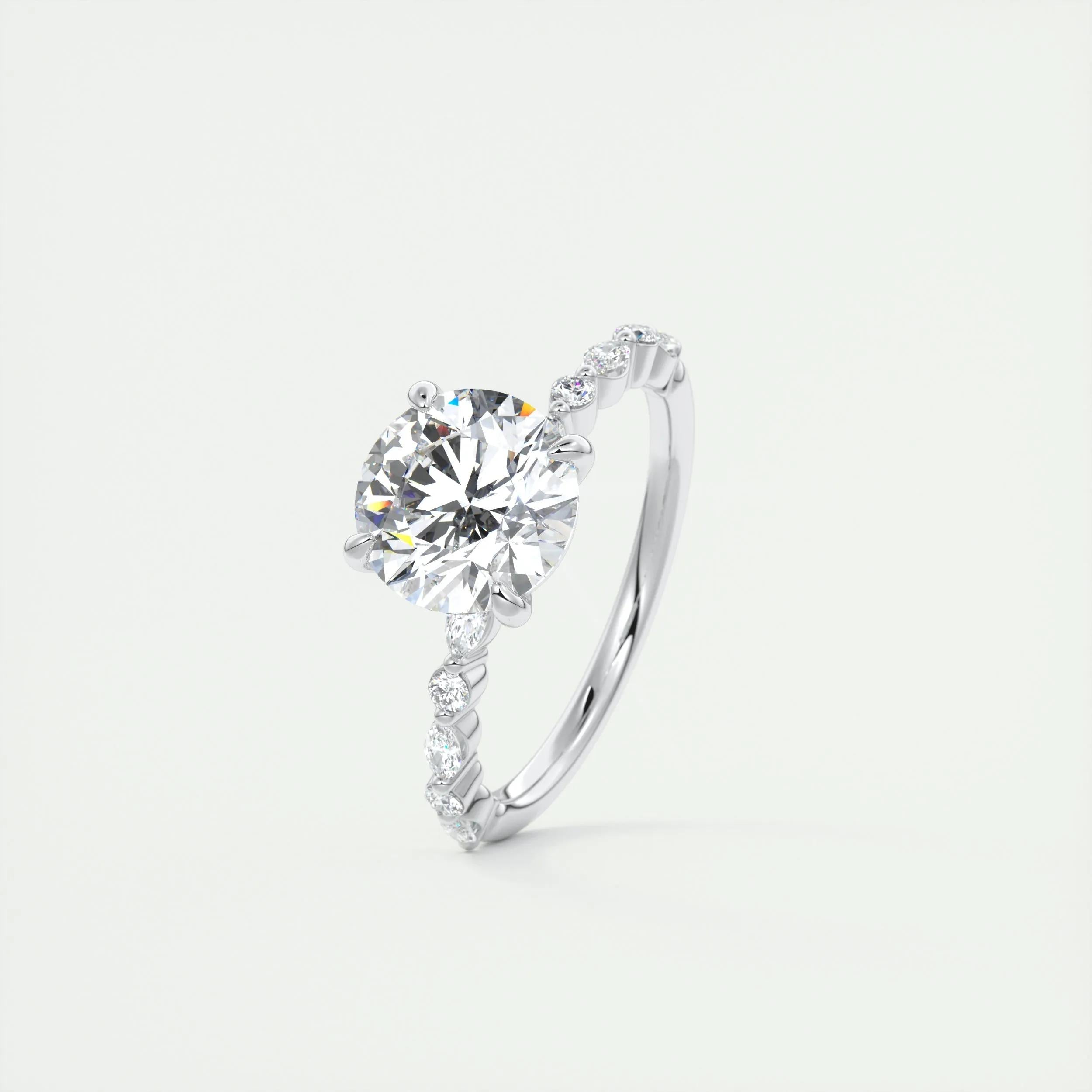2 CT Round Solitaire CVD F/VS1 Diamond Engagement Ring 4