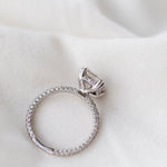 2.30 CT Asscher Solitaire Hidden Halo & Pave Moissanite Engagement Ring 4