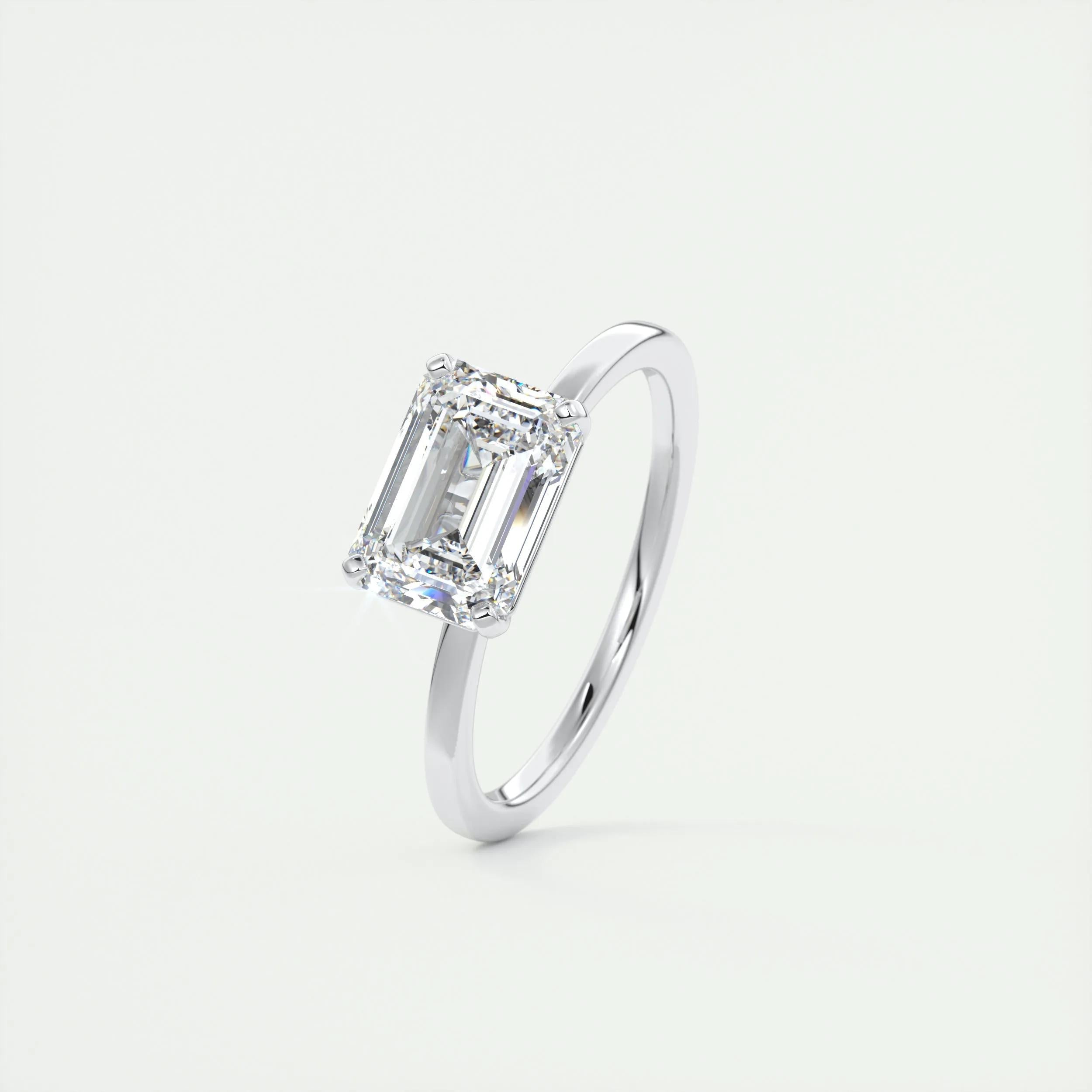 2 CT Emerald Solitaoire CVD F/VS1 Diamond Engagement Ring 5